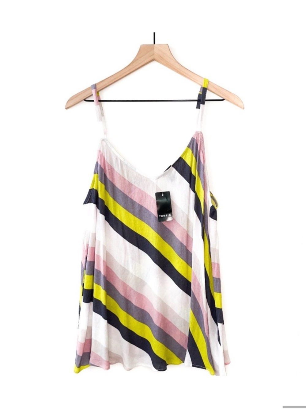 NWT Torrid Tank Top Blouse Flowy White Pink New